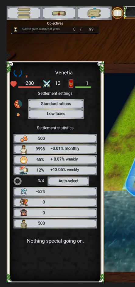 Settlement UI before the redesign