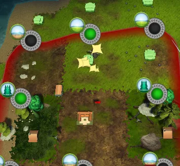 Sparkle effect shown when upgrading a zone’s food production
