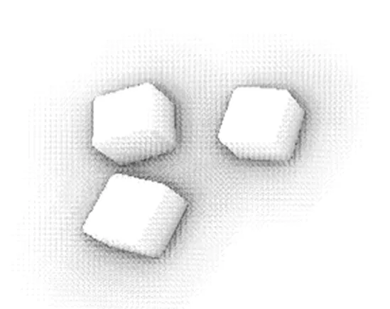 Zoomed-in view of the noisy SSAO output caused by the per-fragment kernel rotation