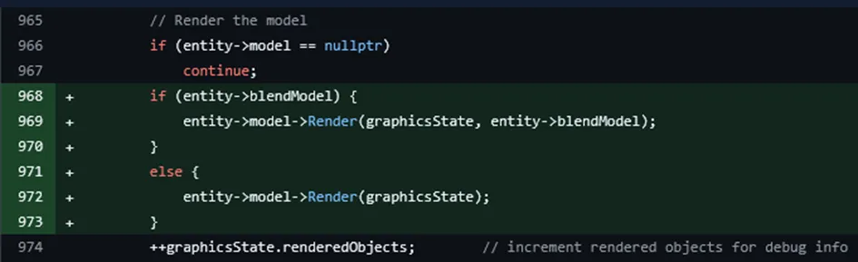 Render function branching on secondary model pointer