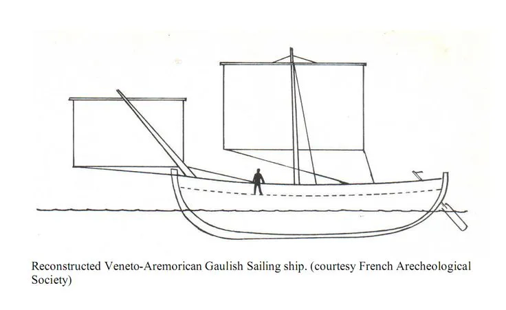 The Veneti ships had a large hull and large sails